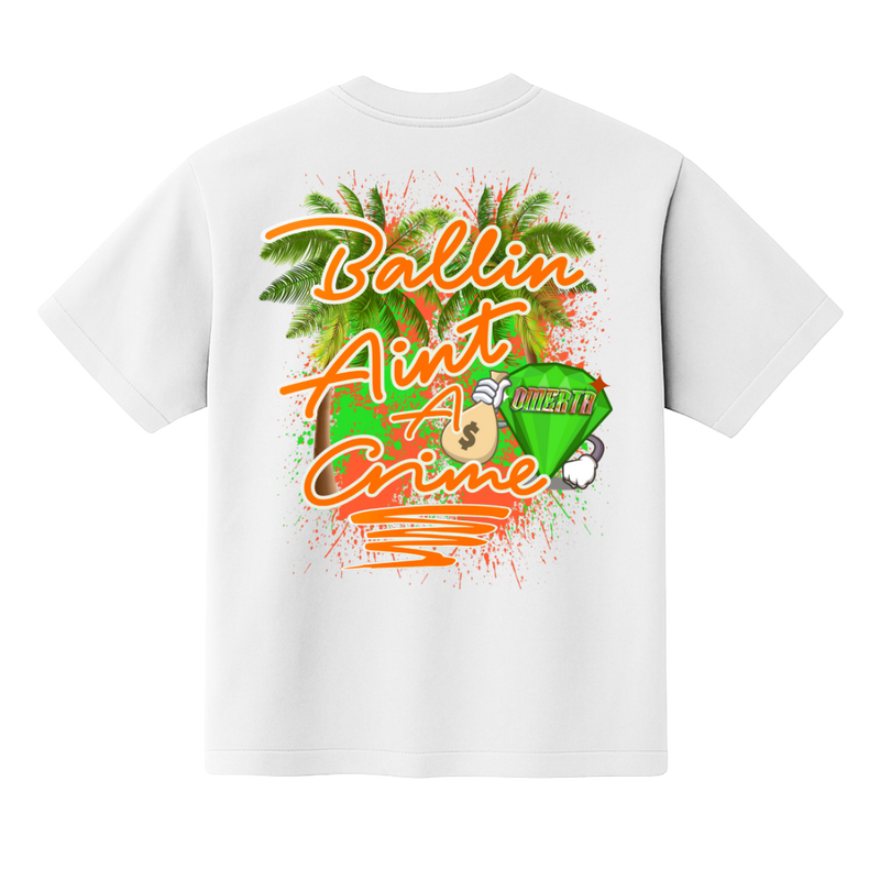 Ballin' Ain't A Crime T-Shirt - White/Green