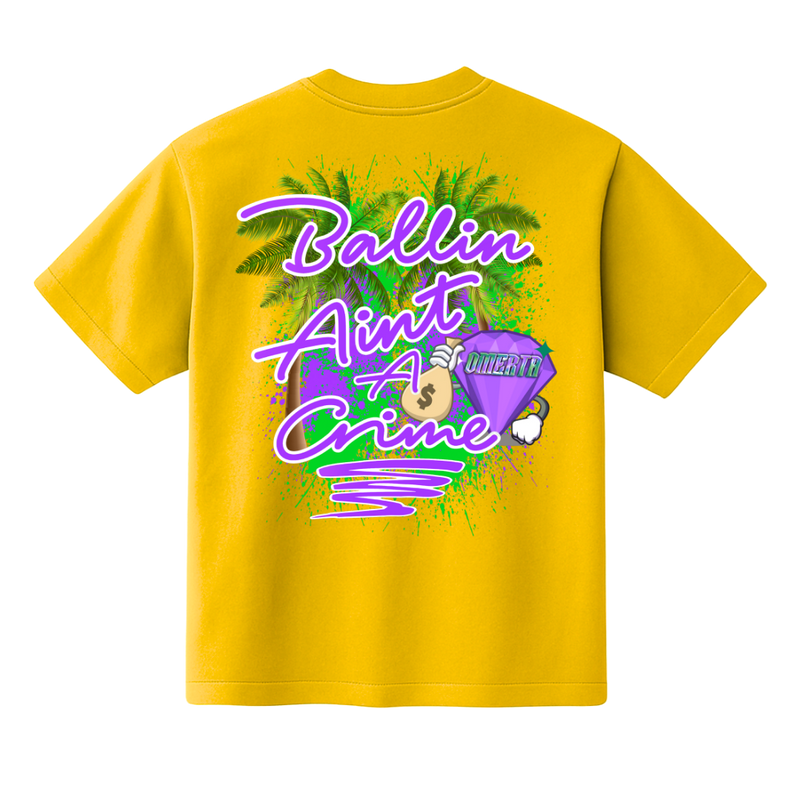 Ballin' Ain't A Crime T-Shirt - Gold/Purple