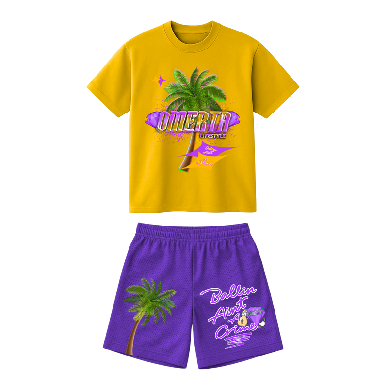 Ballin' Ain't A Crime Set - Gold/Purple