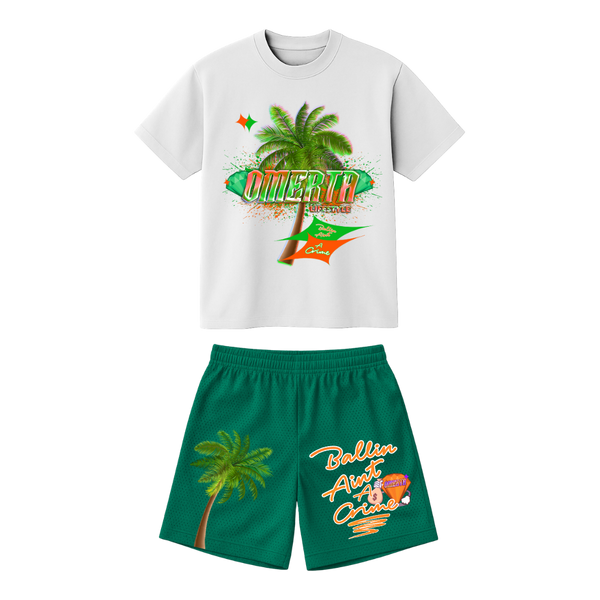 Ballin' Ain't A Crime Set - White/Green