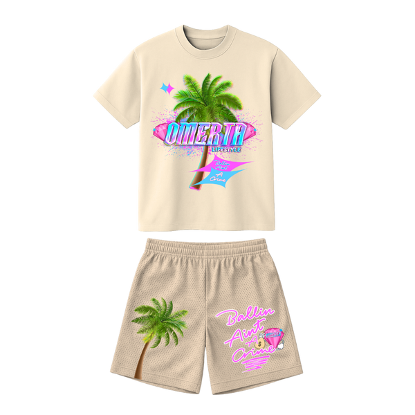 Omerta Lifestyle - Ballin' Ain't A Crime Set - Tan/Pink