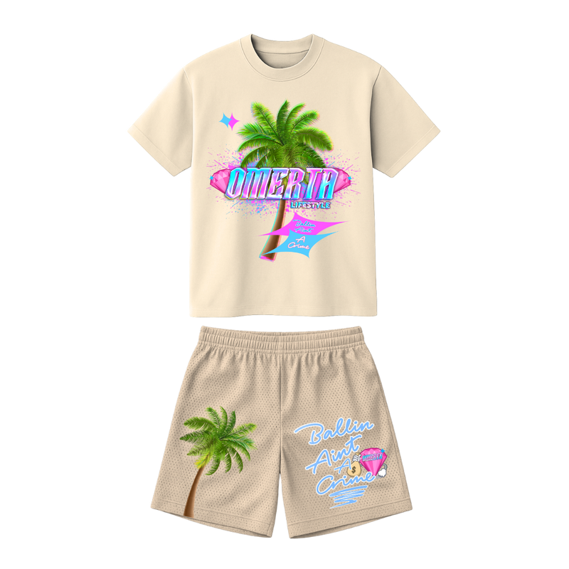 Omerta Lifestyle - Ballin' Ain't A Crime Set - Tan/Blue