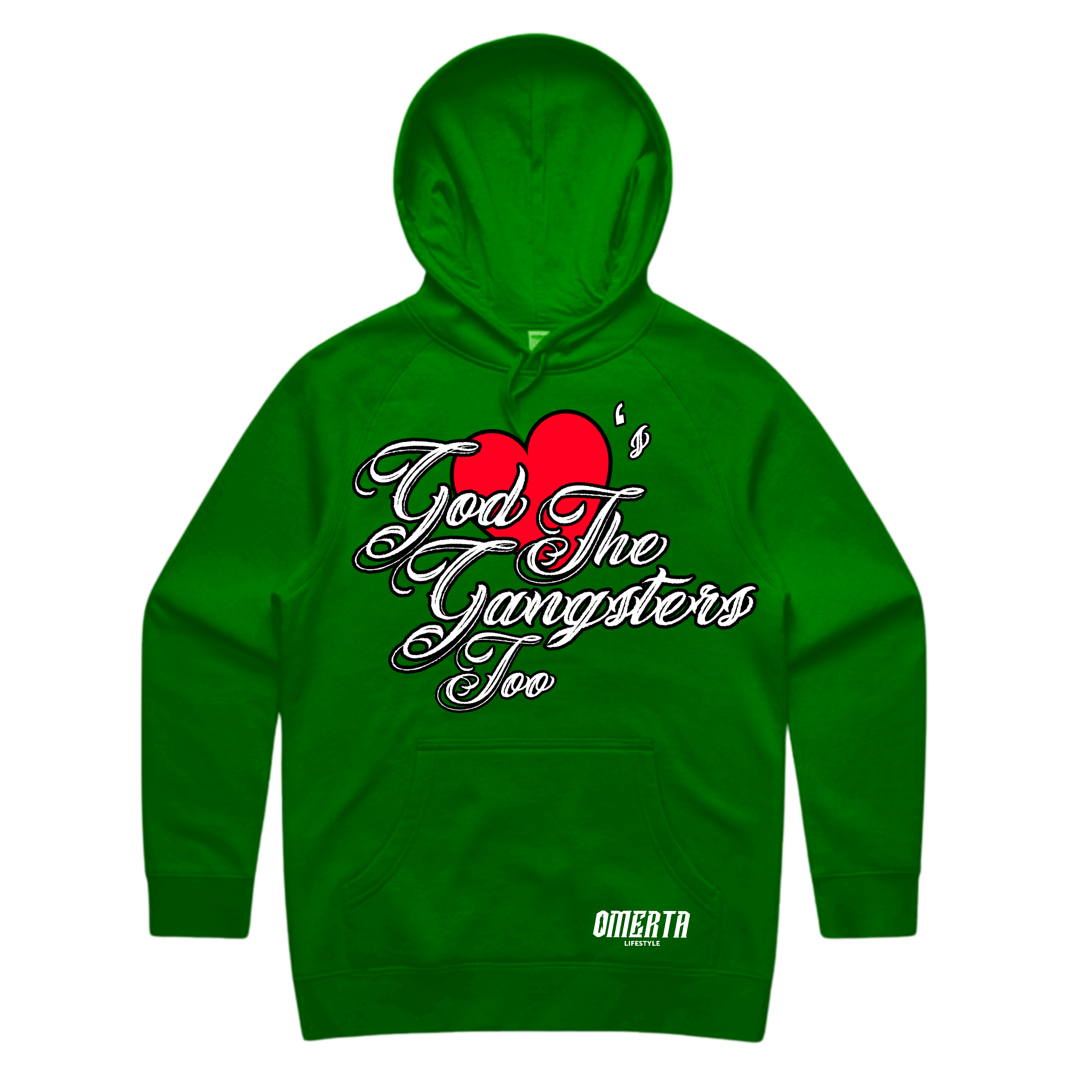 God Loves The Gangsters Too Hoodie - Green