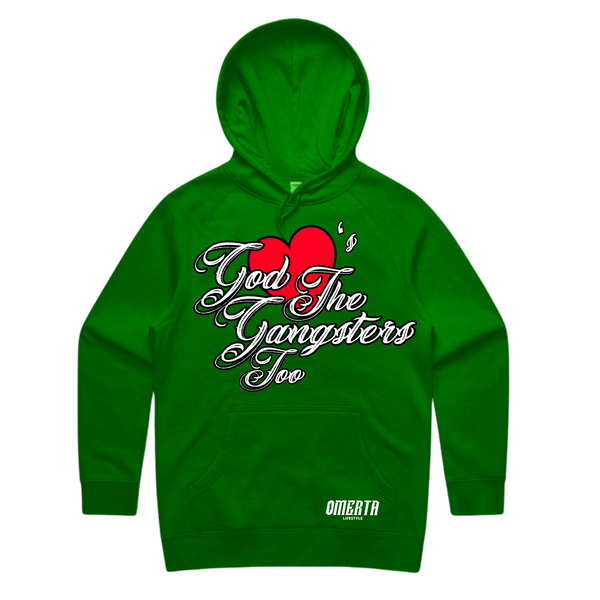 God Loves The Gangsters Too Hoodie - Green