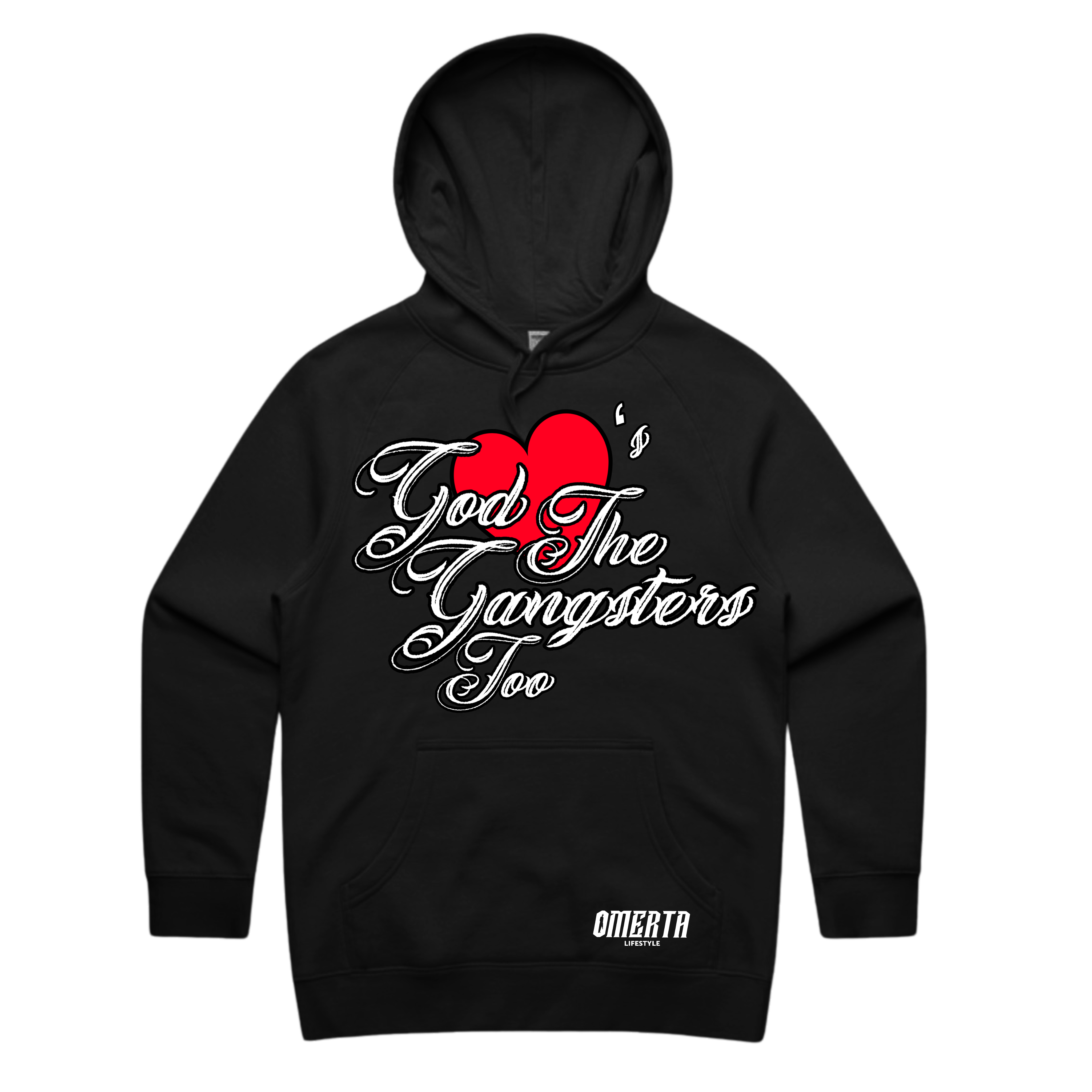 God Loves The Gangsters Too Hoodie - Black