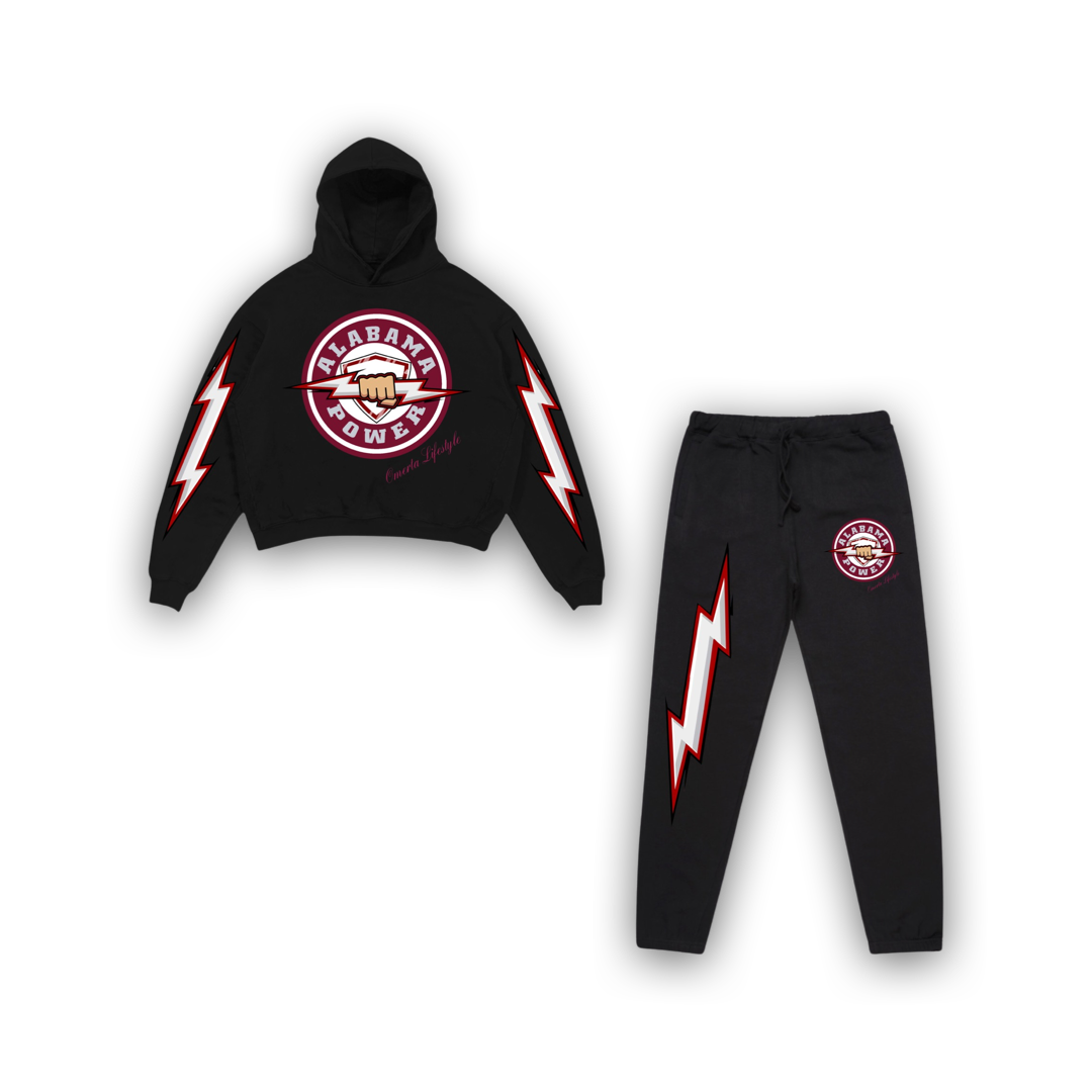 Omerta Lifestyle - Alabama Power Hoodie & Sweats Set - Black