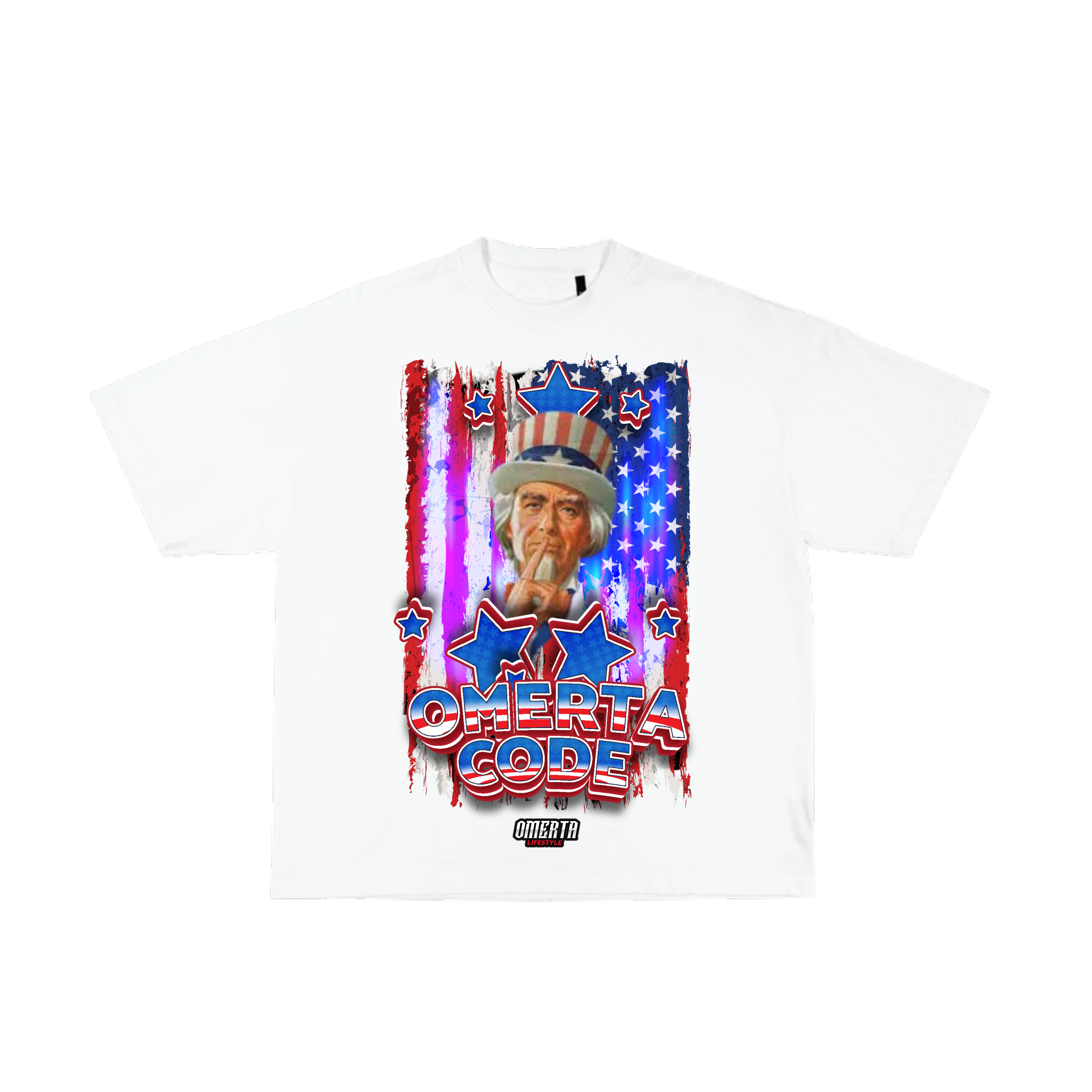 Omerta Lifestyle - UncleSam T-Shirt - White